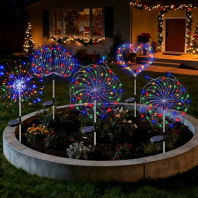 Luces de fuegos artificiales alimentadas por energía solar